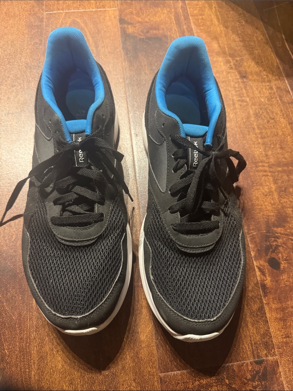 Reebok Men's Black Athletic Shoes with Blue Interior